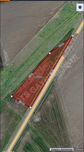 ANA YOLA CEPHE SANAYİ İMARI İÇİNDE SATILIK TEK TAPU TARLA